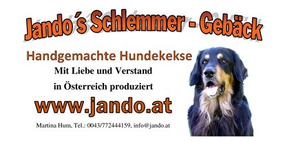 Händler - Produkt-Kategorie: Tierbedarf - Oberösterreich - handgemachte Hundekekse aus Oberösterreich - Jando`s Schlemmer-Gebäck